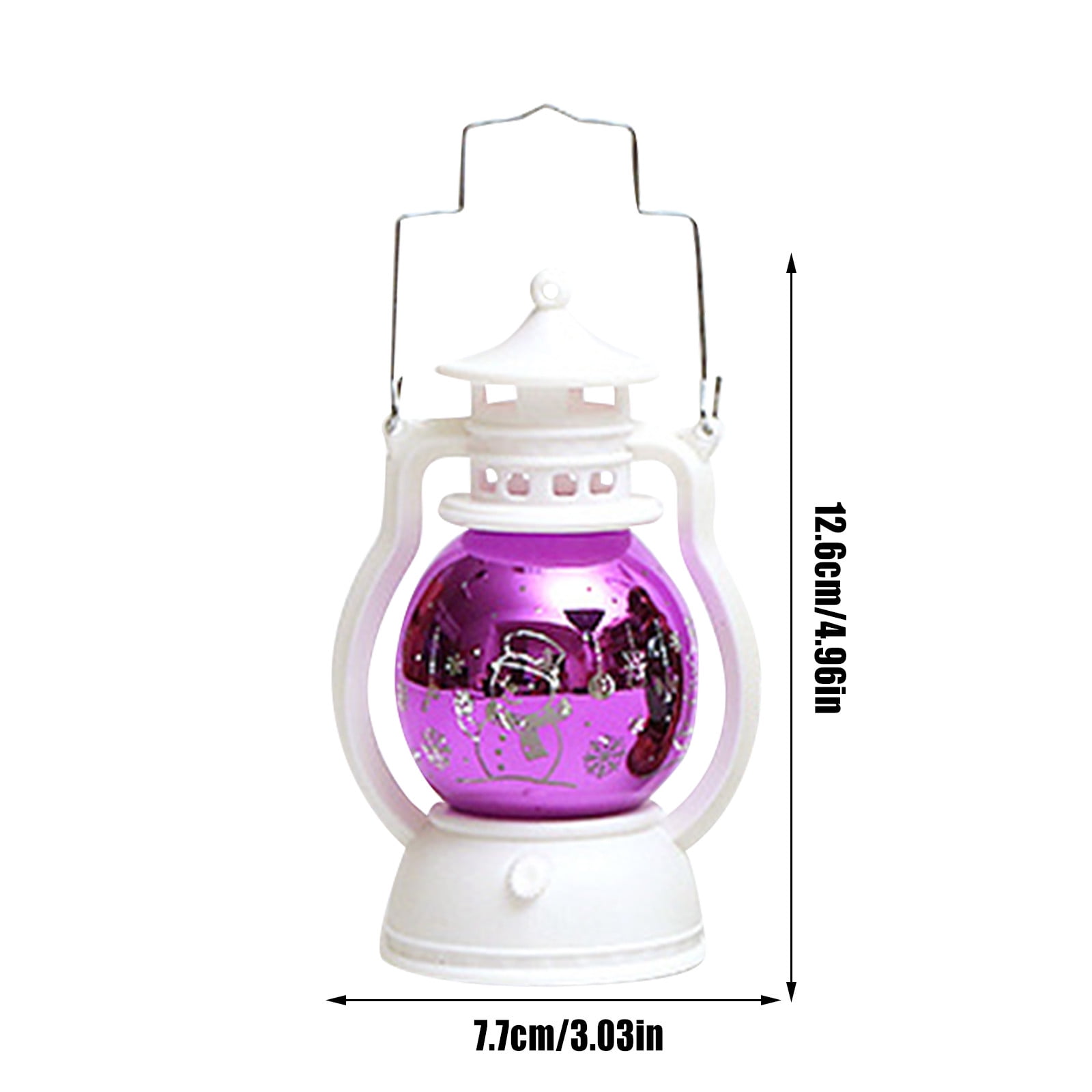 Beneky Small Lantern, Christmas Lantern Silver, Christmas Snowman Santa