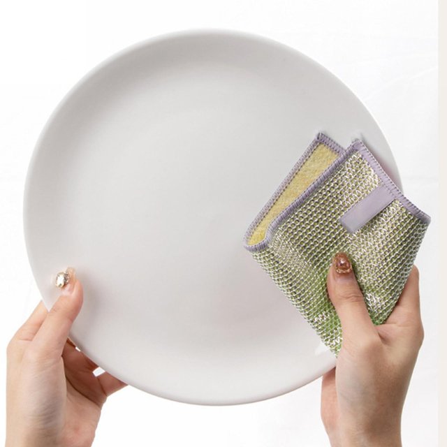 Beneky Steel Wire Scouring Pad 20X20Cm Yellow, Multipurpose Wire