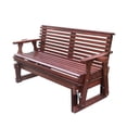 thumbnail image 1 of Beneouya Outdoor Glider Bench, Wooden Glider Chair with Cup Holders for Backyard, Garden Porch, Dark Brown, 1 of 7
