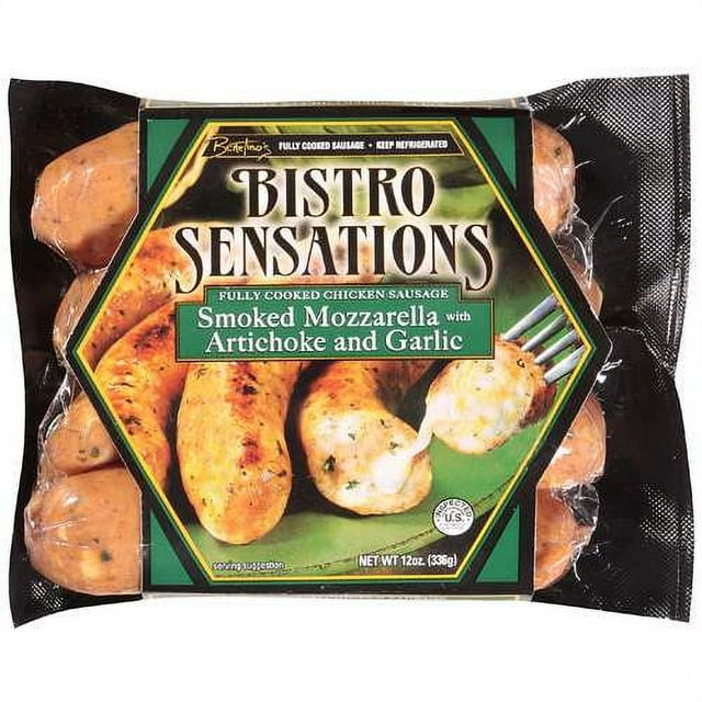 Benetino's Bistro Sensations Smoked Mozzarella with Artichoke & Garlic Chicken Sausage, 12 oz