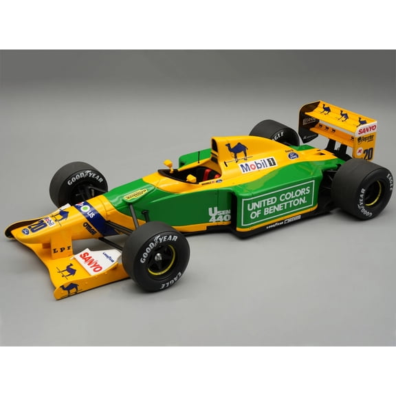 Benetton B192 #20 Martin Brundle 3rd Place F1 "British GP" (1992) "Mythos Series" with Case 1/18 Model Car by Tecnomodel
