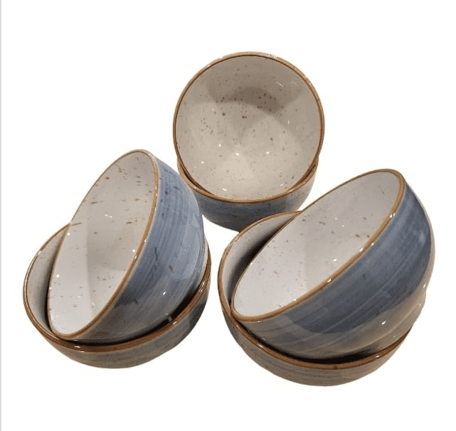 Benevolence Beach House 6pc Coastal-Inspired Ceramic Large Rice Bowls ...