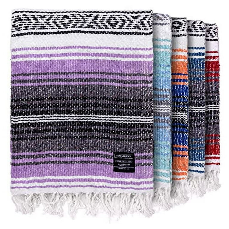 Benevolence LA Authentic Mexican Falsa Blanket Lilac 50 x 70 in Walmart