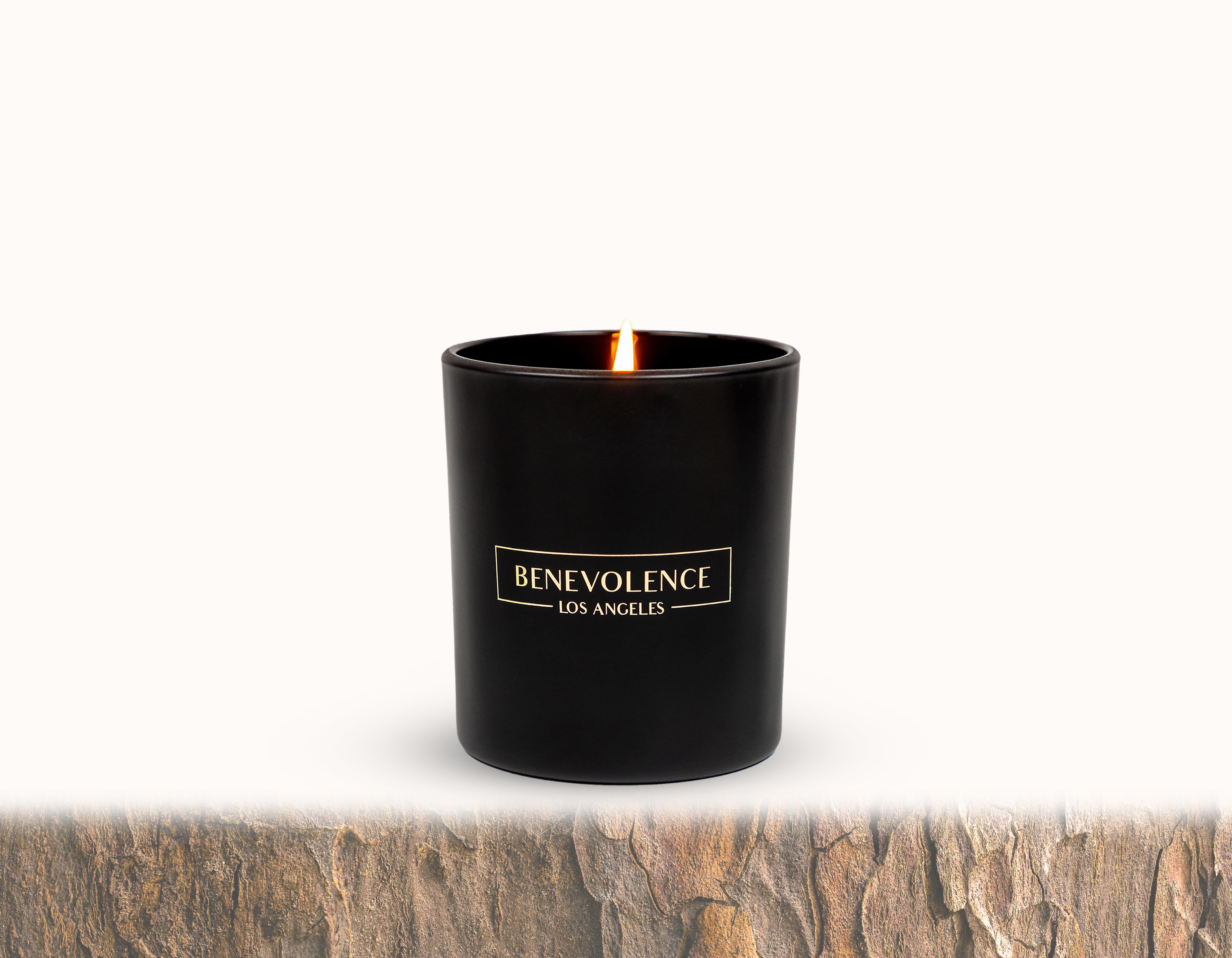 Matte Black Soy Candle with Lavender Scent in Glass Jar