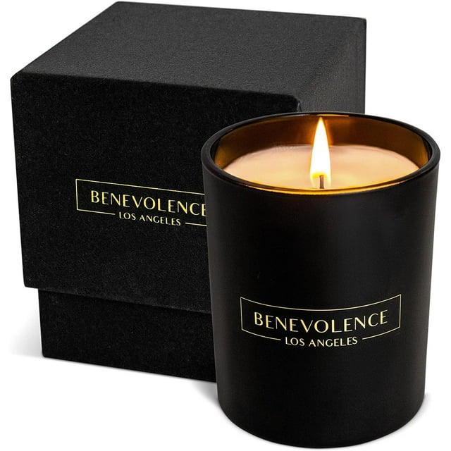 Benevolence LA Matte Black Scented Candles - Rose & Sandalwood (8 oz)