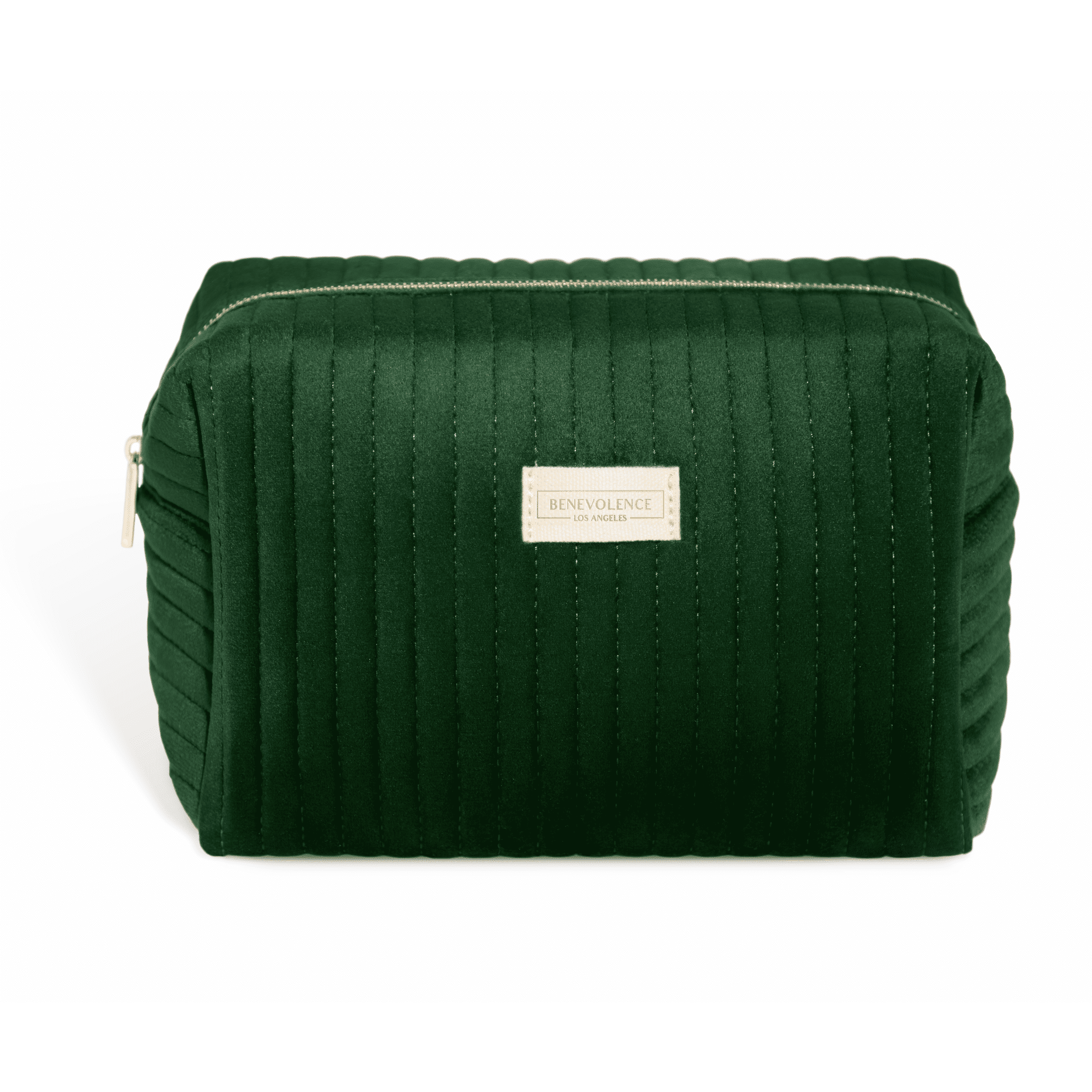Emerald Green Velvet Large Makeup and Toiletry Bag