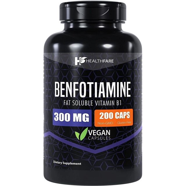 Benfotiamine 300mg 200 Veg Capsules Fat Soluble Thiamine Vitamin B1