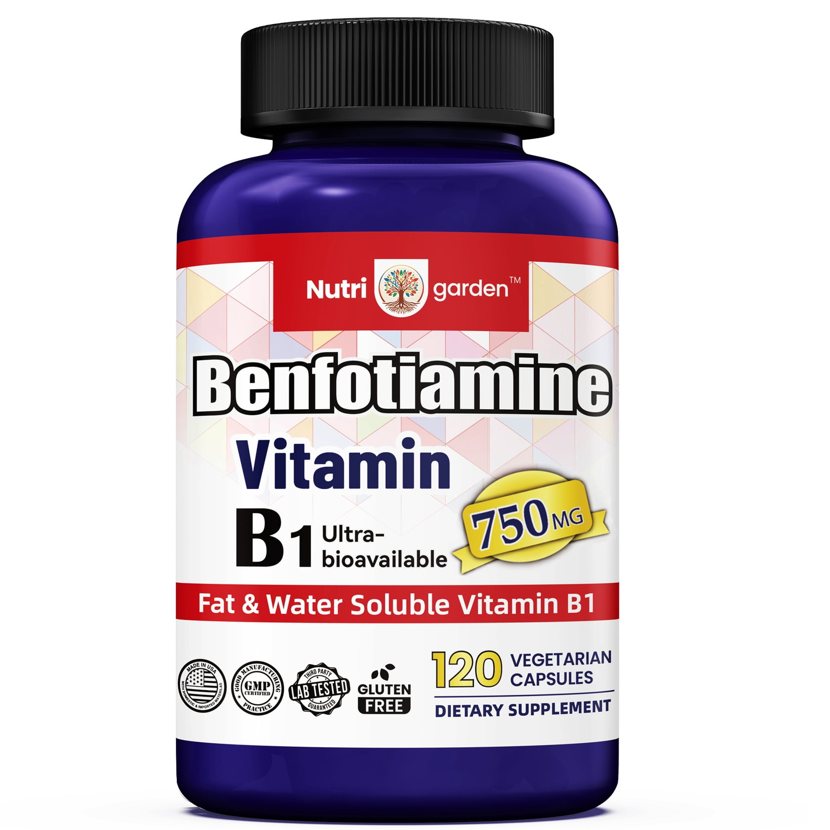 Benfotiamine with Thiamine, 750 mg Fat & Water Soluble Vitamin B1