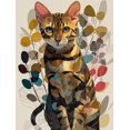thumbnail image 1 of Bengal Cat Floral Canvas Print Den Kitchen Home Wall Art Decor, 1 of 8