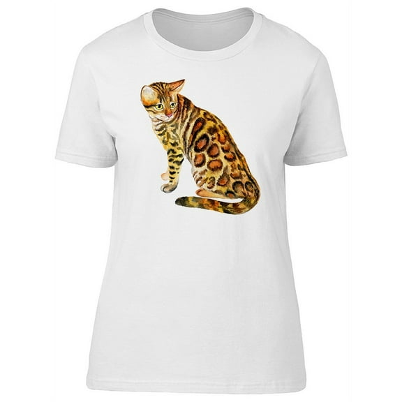 Bengal Cat Illustration T-Shirt Women -Image by Shutterstock, Female XX-Large