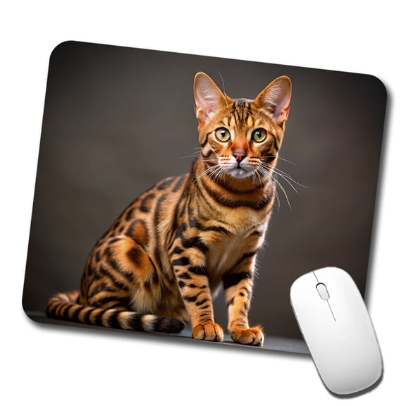 Bengal Cat Photo Mouse Pad Low Profile Gaming Mat