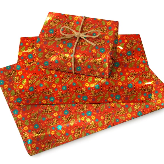 Bengal Christmas Wrapping Paper Rolls, Bengal Holiday Gift Wrapping Paper Merry Christmas