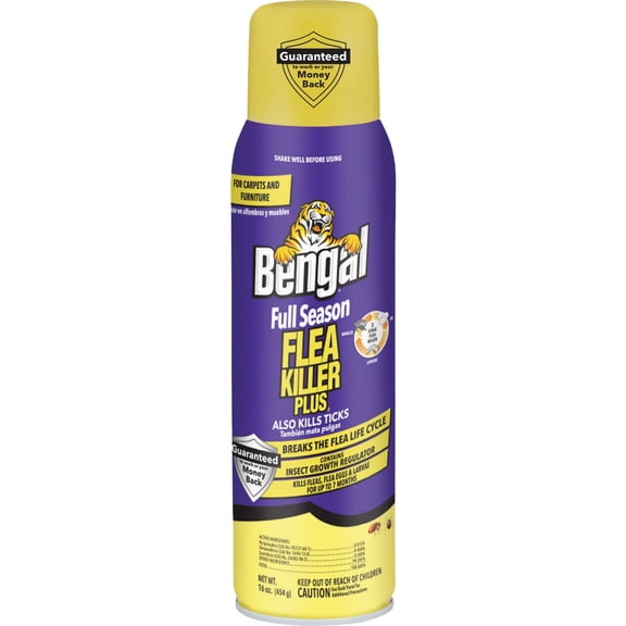 Bengal Full Season Flea Killer Plus, Tick Spray with Insect Growth Regulator, 16 oz Aerosol Can