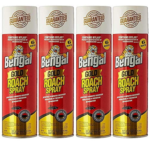 Bengal Roach Killer, 11 oz, Can, Viscous Liquid, Mild Ethereal, Spray, 4 Count