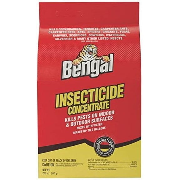 Bengal Insecticide Concentrate, Indoor and Outdoor Insect Killer, Makes 2 Gallons, 2 Oz. Liquid Concentrate