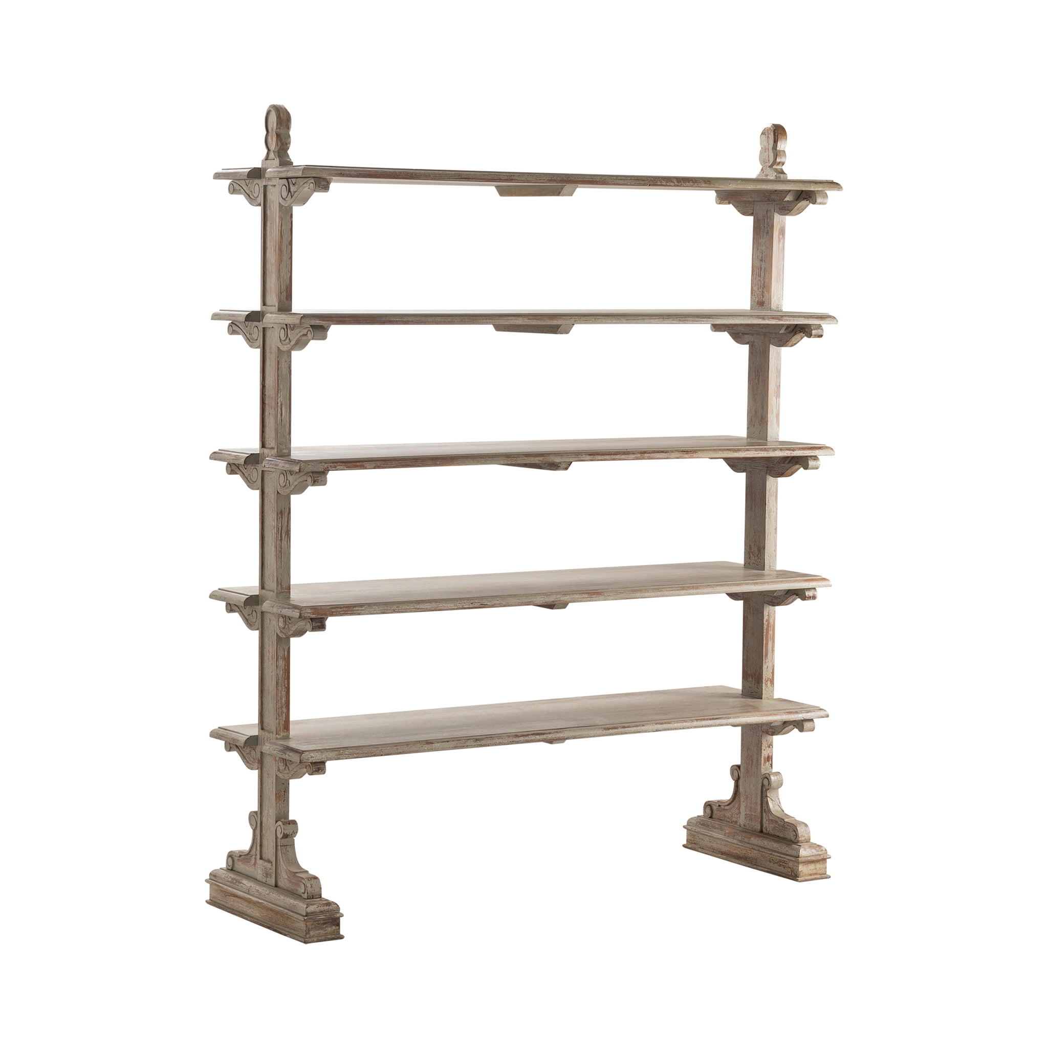 Ashfield Gray Mango Wood 5-Tier Open Bookcase