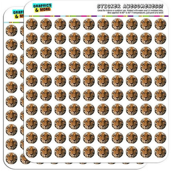 Bengal Tiger Face 200 1/2" (0.5") Planner Calendar Scrapbooking Crafting Stickers