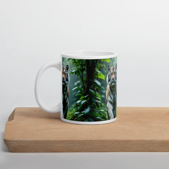 Bengal Tiger Forest Mug  11 oz Ceramic Coffee Mug, Dishwasher & Microwave Safe