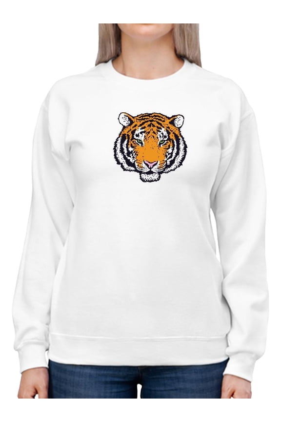 Bengal Tiger Head Sweatshirt Women -SPIdeals Designs, Female XX-Large