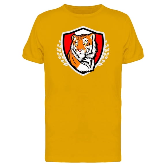 Bengal Tiger Shield Mascot T-Shirt Men -Image by Shutterstock, Male Medium