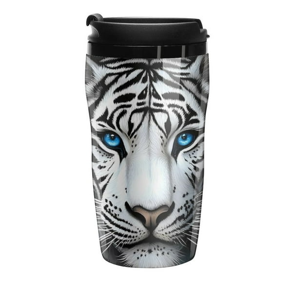 Bengal White Tiger Travel Coffee Tumbler Reusable Cup for Coffee or Tea Portable Cup Holder Friendly for Hot or Cold Drinks 250ml