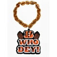thumbnail image 1 of Bengals Big Chain "WHO DEY"- Orange Oversized Cincinnati Fan 3D Logo Chain, 1 of 1