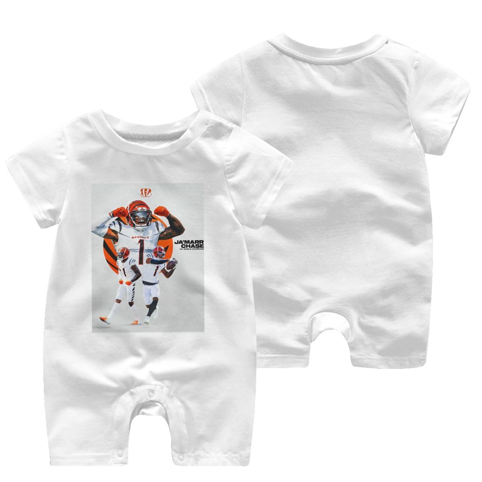 Bengals Ja'Marr Chase Gridiron Hero Graphic Infant Romper,Cotton Jersey