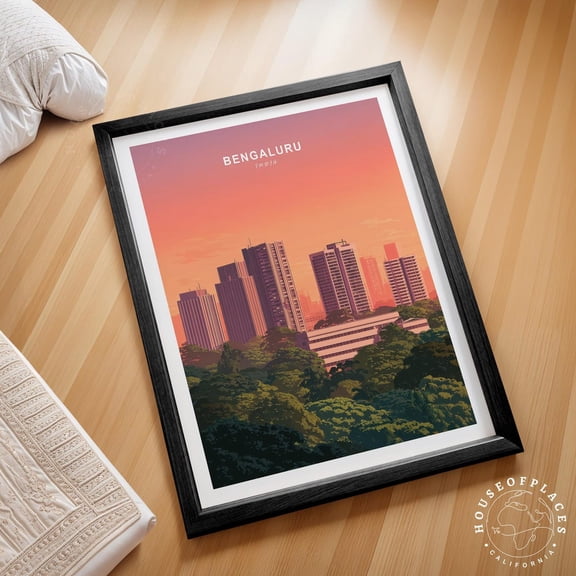 Bengaluru India Sunset City Home Decor Unframed Paper Print
