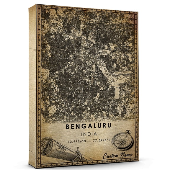 Bengaluru Map Poster, India Map Art Poster, Canvas, Bengaluru Map City vintage Poster, Street Map Artwork Poster, Bengaluru Map Canvas - 89AZ161