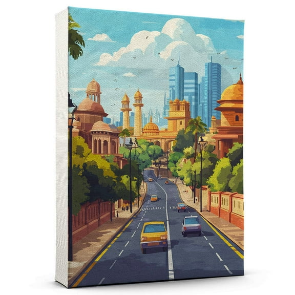 Bengaluru Vintage Travel Canvass, India Canvas Wall Art, Bengaluru Canvas Wall Art, India Wall Art Picture Print Decor - 105AZ117