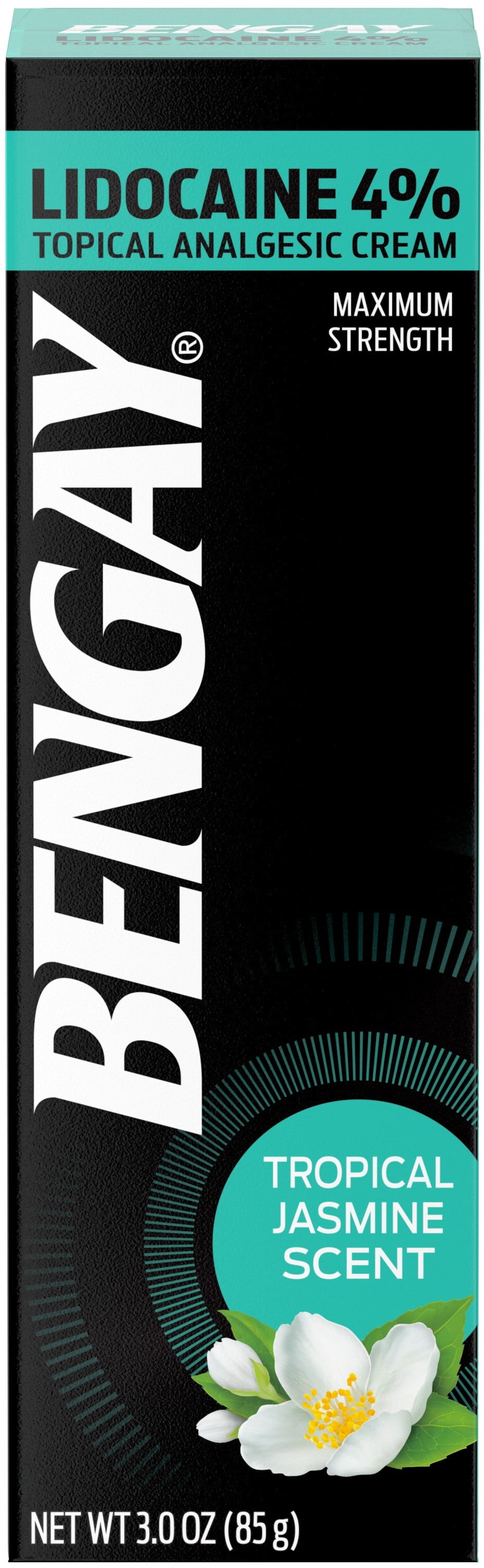 Bengay Pain Relieving Lidocaine Cream Topical Analgesic, Tropical Jasmine Scent 3 oz (Pack of 2