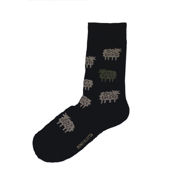 Bengt & Lotta Merino Wool Socks Small Black "Sheep"