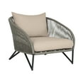 thumbnail image 1 of Benicia Outdoor Patio Chair in Black Steel with Gray Rope and Taupe Cushions, 1 of 13