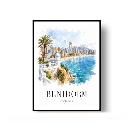 Benidorm Spain Travel Print Wall Decor
