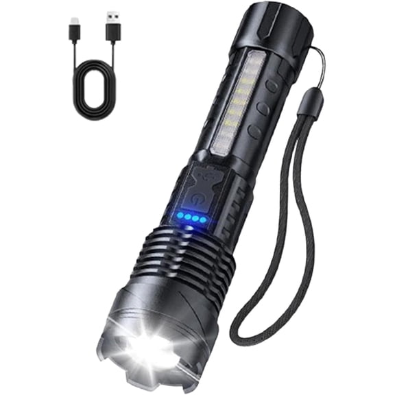 Benighty Flash Light, Flashlight High Lumens Rechargeable 2 Pack, Adjustable Lumen Super Bright Led Flashlights, USB IPX4 Waterproof Handheld Flashlights for Home Hiking Camping