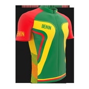 Benin Full Zipper Bike Short Sleeve Cycling Jersey  for Men - Size M