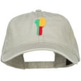 thumbnail image 1 of Benin Map Flag Embroidered Washed Cap - Stone OSFM, 1 of 5