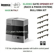 Beninca Slide Gate Electric Motor Opener/Operator 115 VAC Single-Phase Operator with Built-in Control Panel 2,000 LBS BULL10MA KIT
