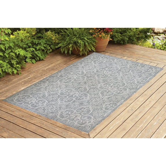 Benissimo Contemporary Indoor / Outdoor Area Rug RAMS HORN Collection I 4x6 I Beige