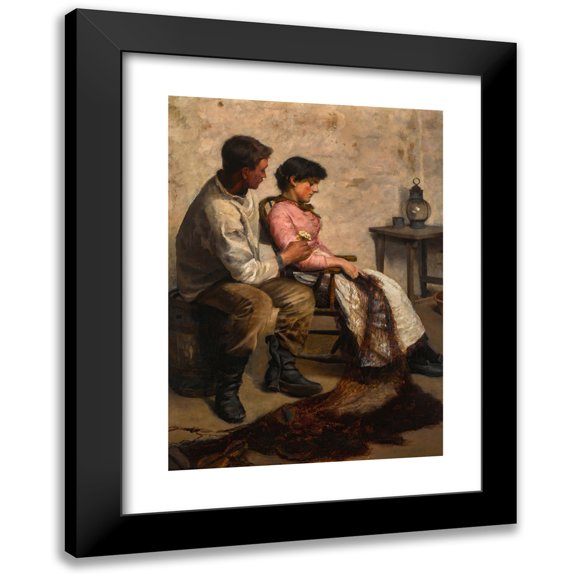 Benjamin Arthur Bateman 11x14 Black Modern Framed Museum Art Print Titled - Courtship (1887)