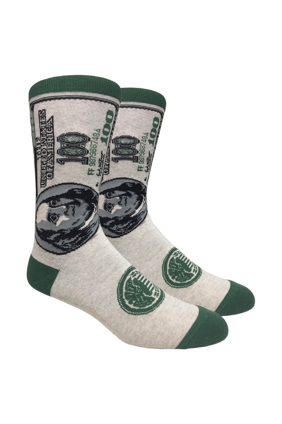 Benjamin Franklin 100 Dollar Bill Socks (Adult Large)