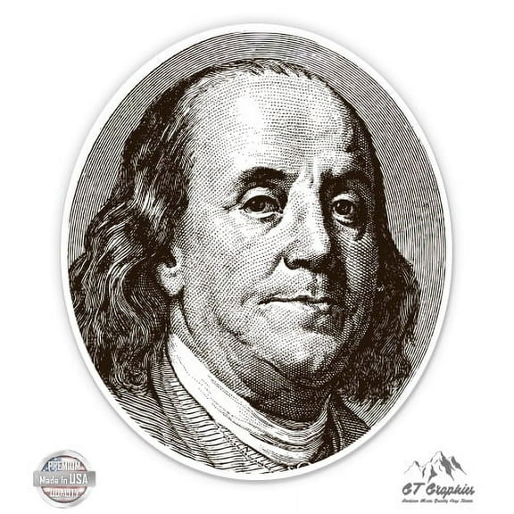 Benjamin Franklin - 12" Vinyl Sticker Waterproof Decal