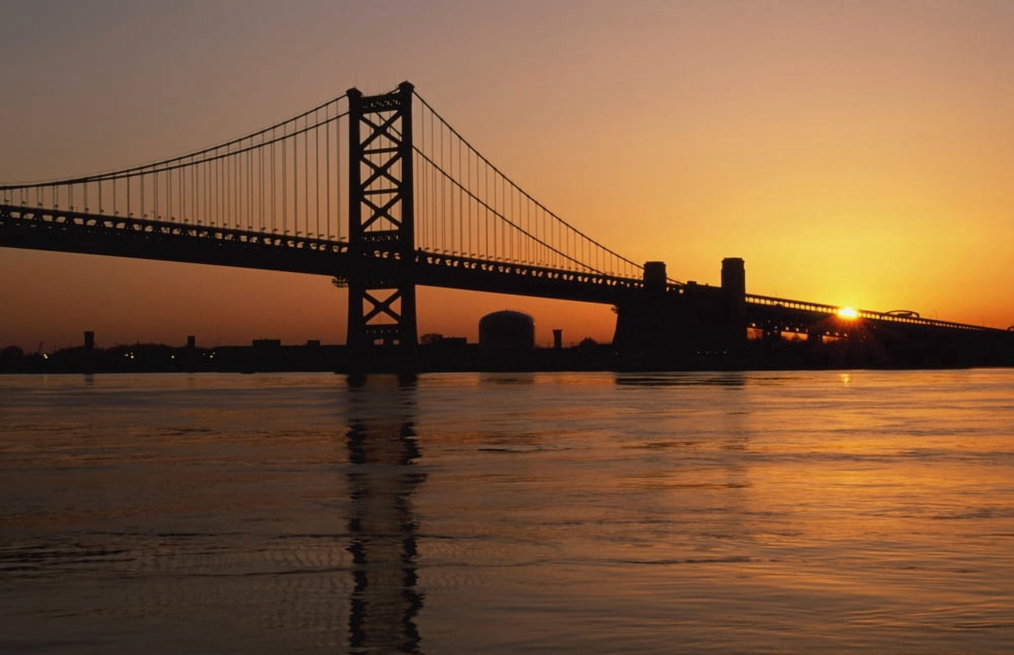 Benjamin Franklin Bridge Canvas Art - Conor Caffrey Design Pics (19 x 12)
