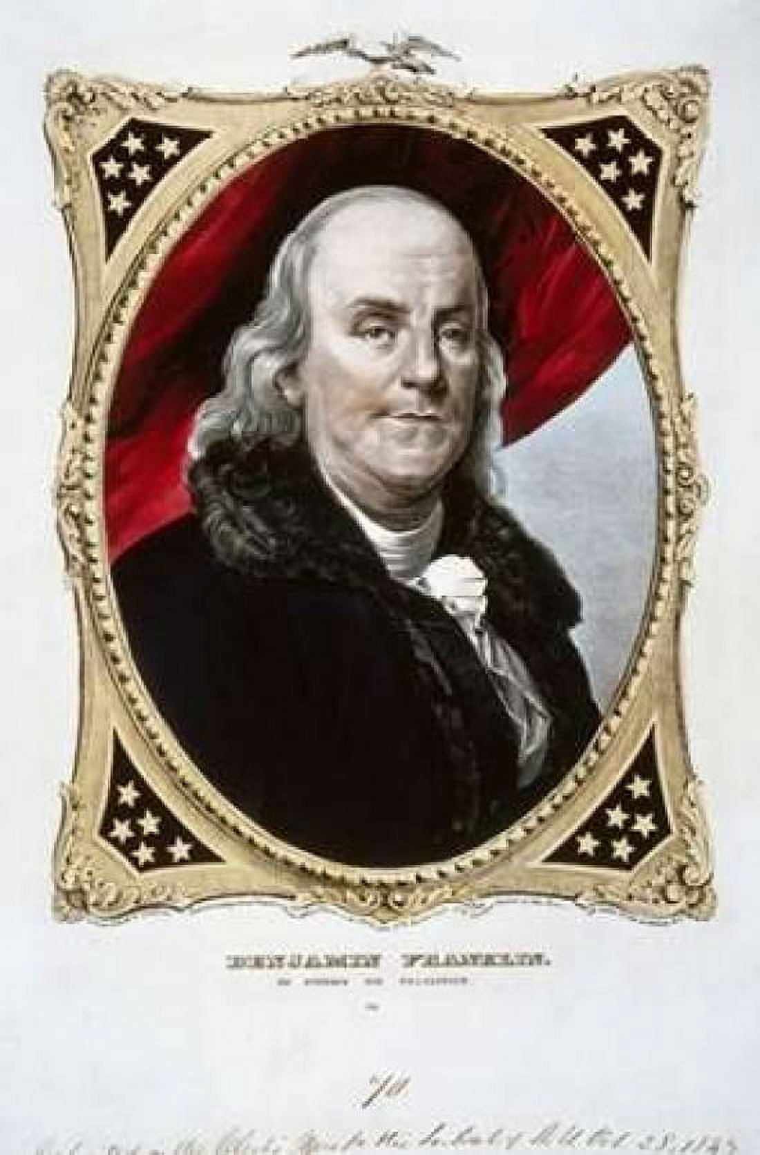 Benjamin Franklin Canvas Art - Currier and Ives (12 x 18)