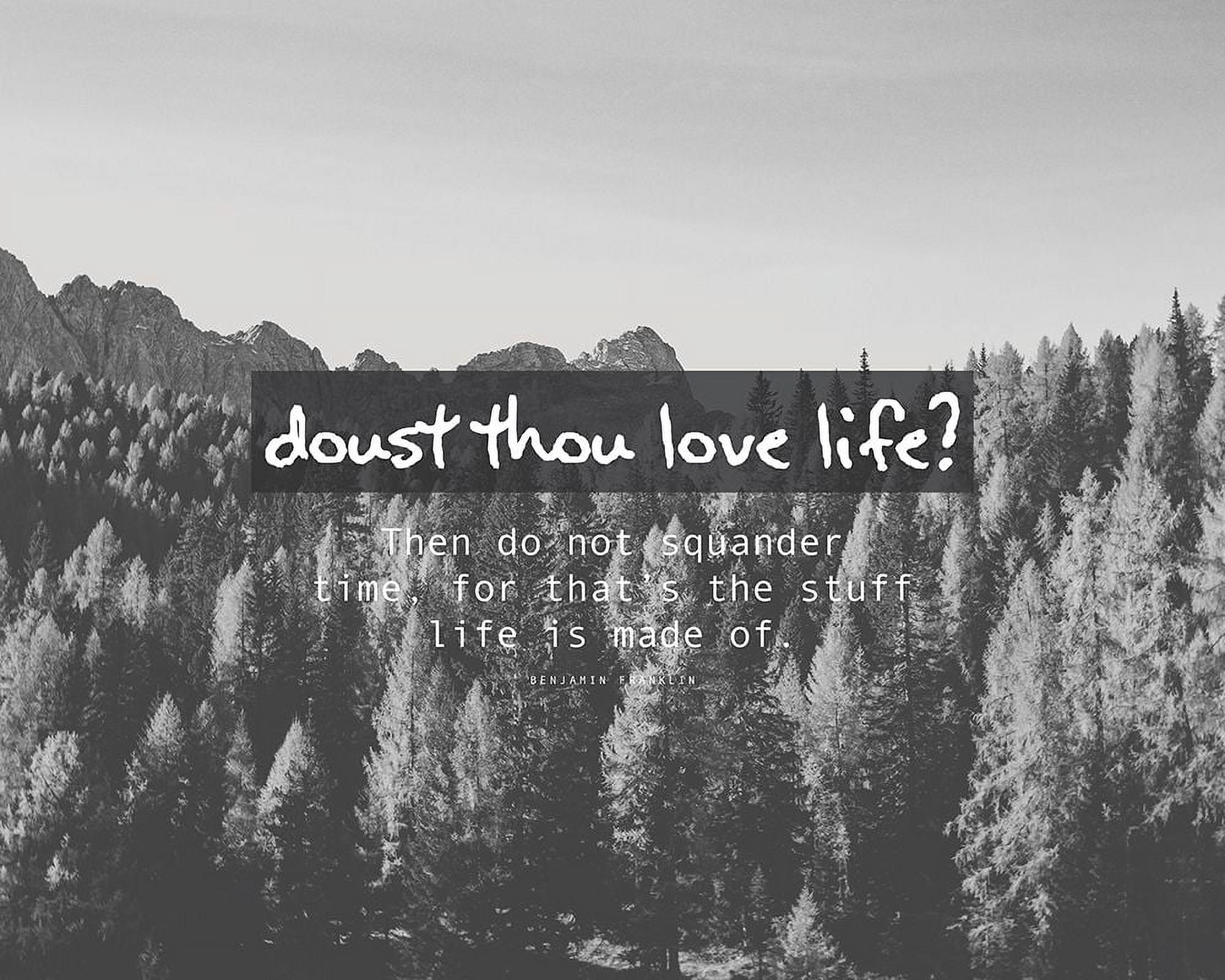 Benjamin Franklin Quote Do Not Squander Time by ArtsyQuotes (24 x 18