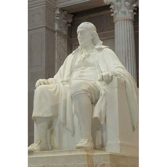 Benjamin Franklin at the Franklin Institute-Fine Art Canvas Print (20" x 30")