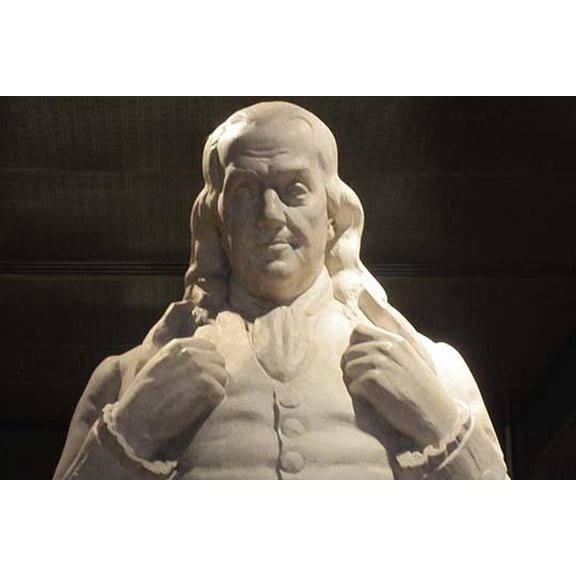 Benjamin Franklin statue at National Portrait Gallery-Fine Art Canvas Print (20" x 30")