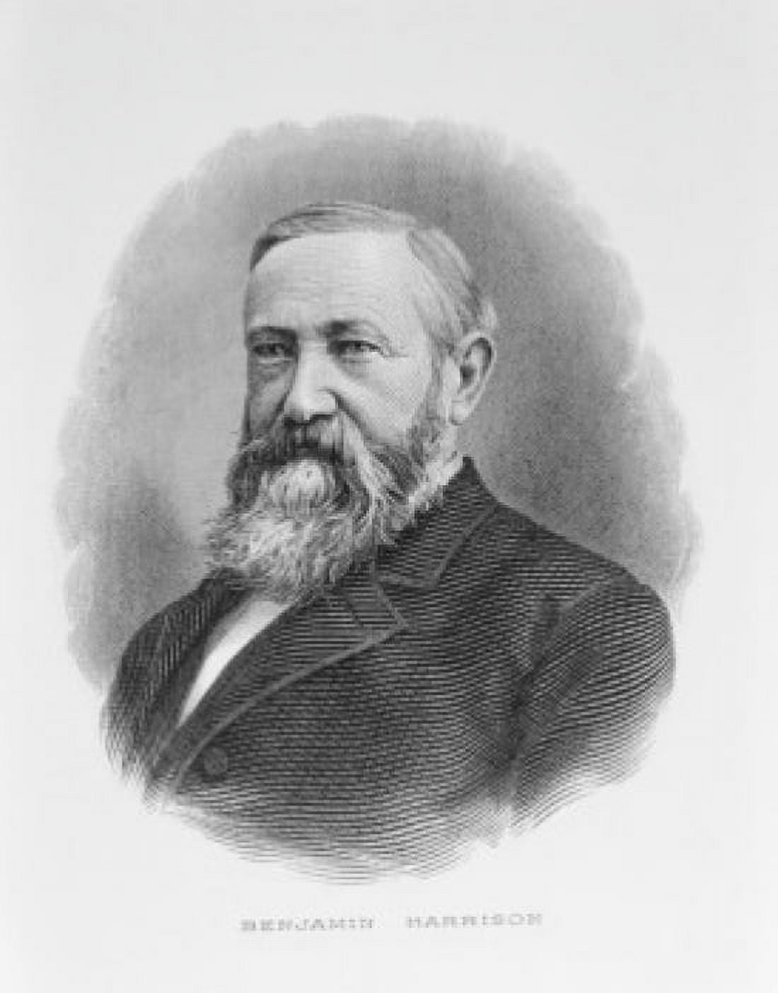 Benjamin Harrison 23rd President of the United States (1833-1901) American History Engraving Canvas Art - (18 x 24)