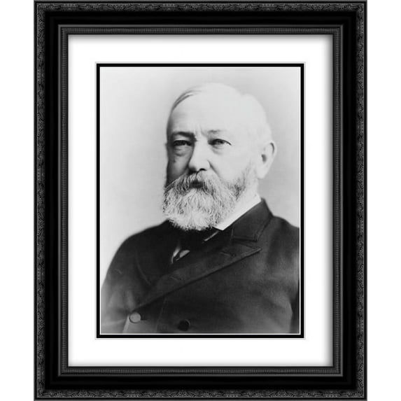 Benjamin Harrison, half-length portrait, seated, facing slightly left 18x24 Double Matted Black Ornate Framed Art Print