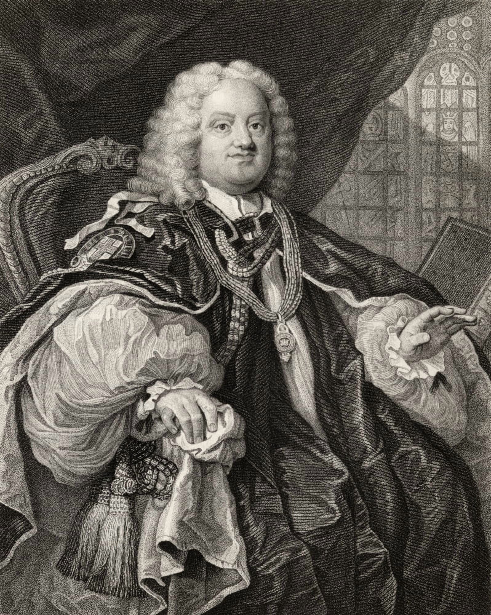 Benjamin Hoadly 1676 To 1761 English Clergyman And Bishop Of Winchester Engraved By B Holl After Hogarth From The Works Of Hogarth Published London 1833 Canvas Art - Ken Welsh Design Pics (12 x 16)